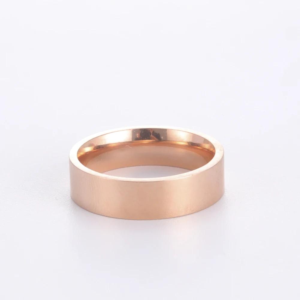 6mm/8mm Wide Stainless Steel Rings for Men Women Simple Smooth Gold Color Black Anniversary Ring Wedding Jewelry Wholesale