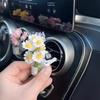 Car Center Console Air Outlet Simulated Flower Clips Ornaments Baby'S Breath Jasmine Vase For Girls Car Decorations