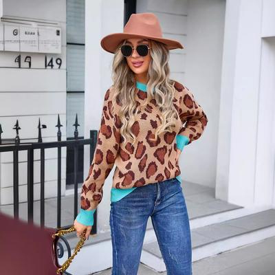 Pull imprimé décontracté à fleurs grande taille pour femmes automne et hiver