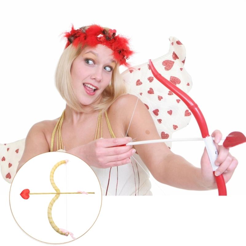 Valentine's Day Outfit Cupid-Bow-and-Arrow Set Cupid-Costume Accessory Prop for Christmas Halloween Birthday Party Props