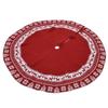Knitted Christmas Tree Skirt Reusable Xmas Tree Stand Mat Floor Protector Home Party DecorationRed