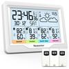 Wetterstation Innen/Außen Kabellose Sensoren Digitales Thermometer Hygrometer LED LCD Display Thermometer mit 3 Fernsensoren