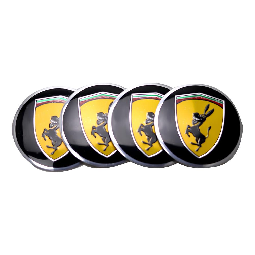 4Pcs/SET 56/60mm Car Wheel Center Hub Caps Emblem Sticker Cover For Ferrari 308 GT4 328 GTB GTS F355 360 Modena F430 458ltalia HS9