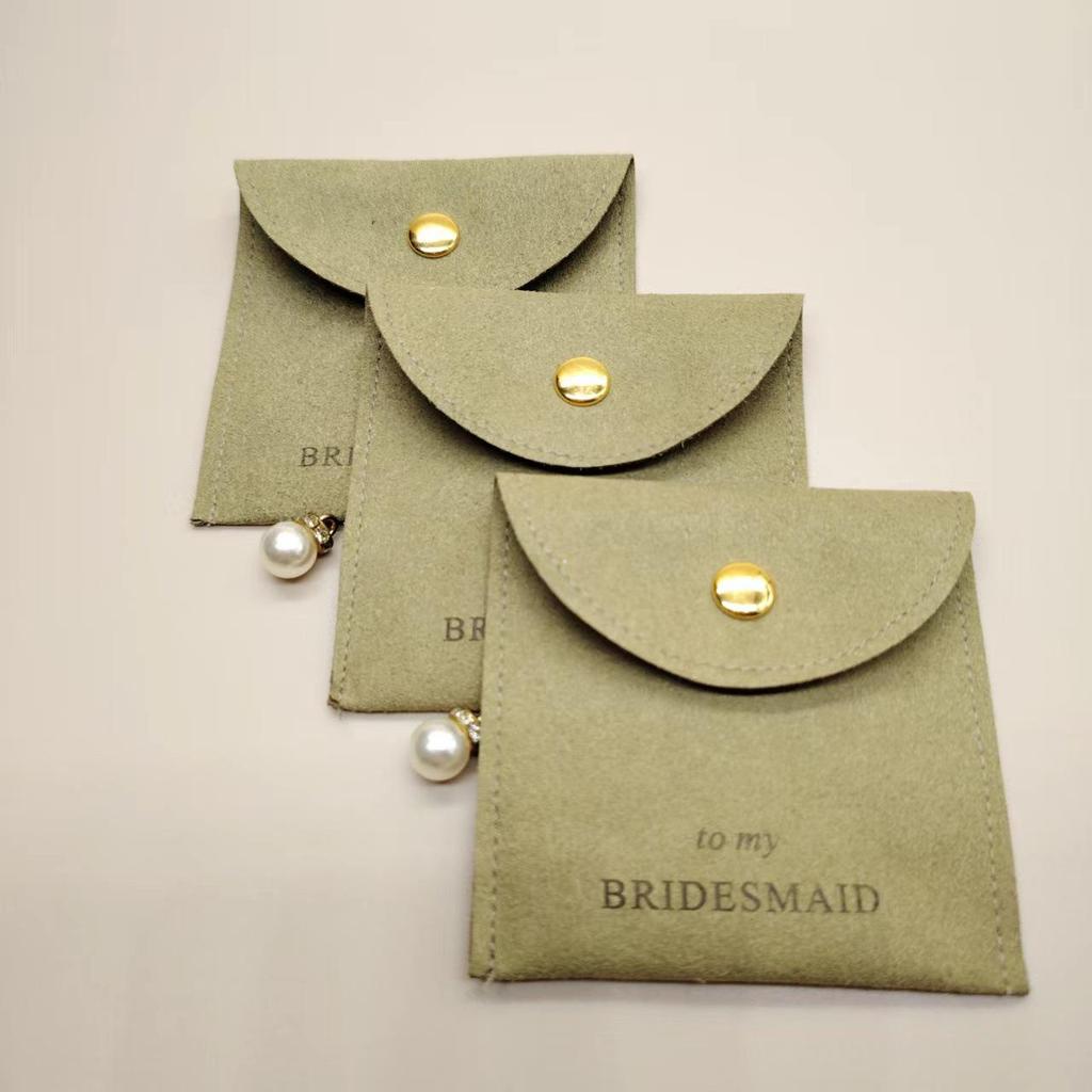 Elegant High-End Microfiber Snap Button Flannel Pouch