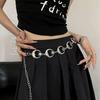 Elegant Bohemian Body Chain Silver Ethnic Belt Chain Metal Circular Ring Waist Chain  Girls