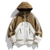 Neue Outdoor-Kapuzenjacke Herren Lässig Paar Reißverschluss College-Stil Locker Farbpassend Sportjacke
