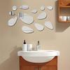 20pcs Irregular Geometric Cobblestone Pattern Mirror Wall Sticker Self-adhesive Detachable Colored Acrylic Mirror Wall Decals