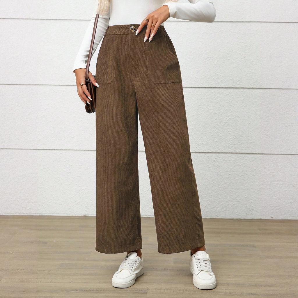 Women's Straight Pants Fashion Casual Pants Nine Point Harlan Pants