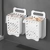 Bathroom Laundry Hamper, Dirty Clothes Basket, foldable WallMounted Organizer White Large 1pc