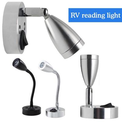RV Lights Interior Reading Lamp LED Bedside Lamp 3W RV Wall Sconce Light Fixtures Rotatable Spot Lights Boat Camper Van Lamp