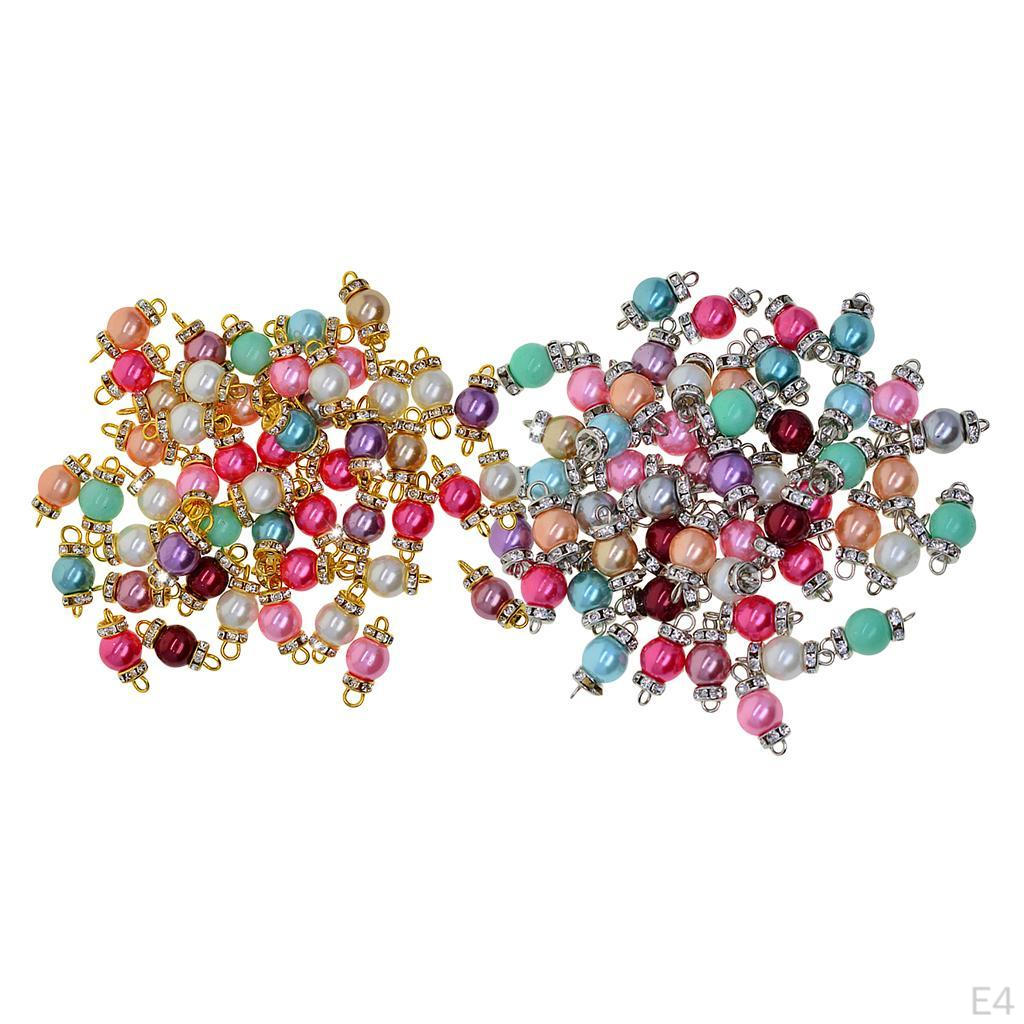 5 Beads Loose Glass Rhinestone Hook Jewelry Making
