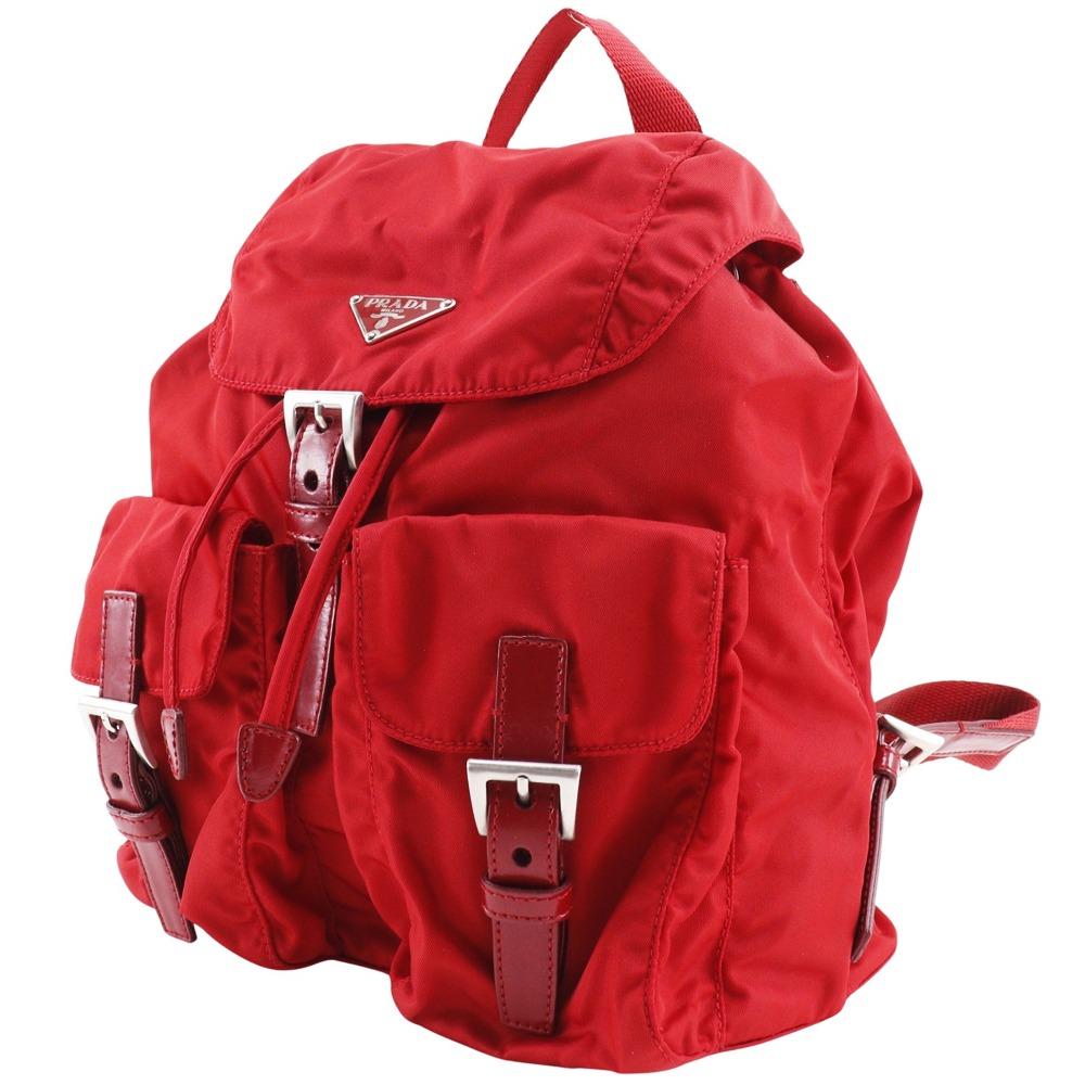 PRADA Backpack Daypack BZ6677 VERA SPORT ROSSO Red Nylon Women Used