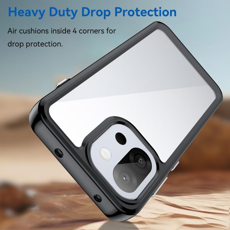 For OnePlus 13T 5G Phone Case WANLONFENG XC Series TPU Acrylic Cover with Tempered Glass (Big Lens Hole)