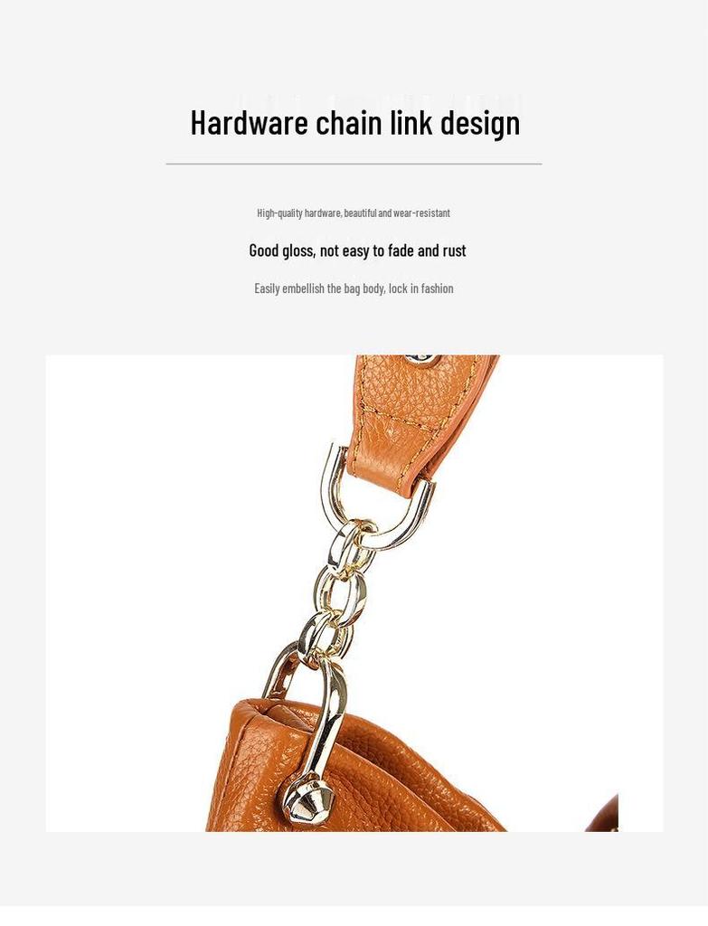 Women's Genuine Leather Large Capacity Crossbody Tote Bag - Top Layer Cowhide, New Style, High-End Shoulder Handbag for Commuting.