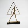 Metal Figure Sculpture Abstract Geometric Border Walking Figure Hollowed-out Metal Figurine Home Decoration Accessories