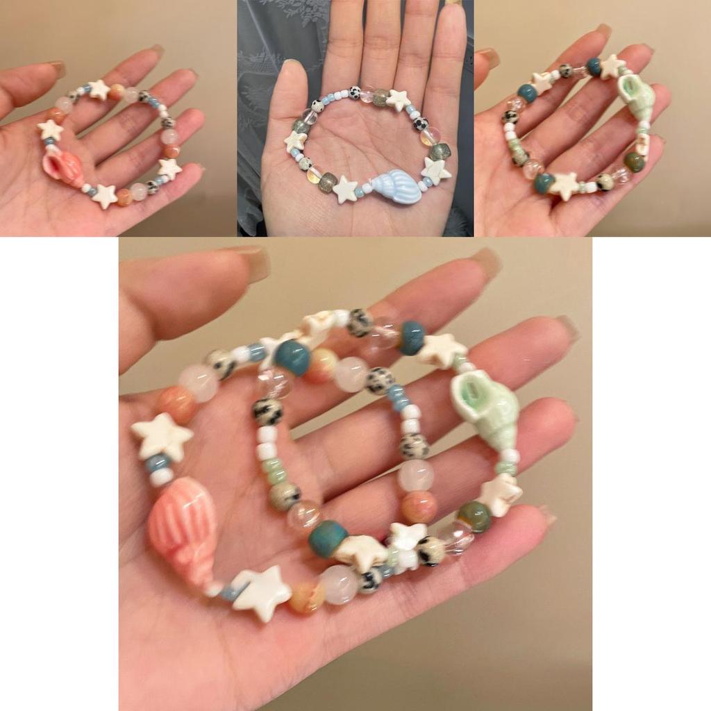Sweet Vacation Starfish Beaded Bracelet For Women With Shell Accents And Handmade Crafting