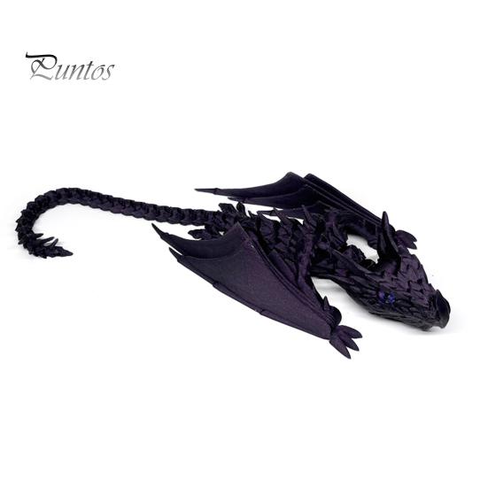 

3D-печатный крылатый дракон, гибкий шарнирный дракон с крыльями, игрушка-дракон для домашнего офиса, декор для стола, снятие стресса темно-фиолетового