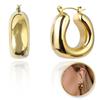 Large Round 14K Gold Plated Stainless Steel Earrings
