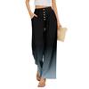 Damen Sommer Locker Weites Bein Hose Elastischer Bund Knopfleiste Vorne Mit Taschen Polka Dot Farbverlauf Druck Lässige Hose