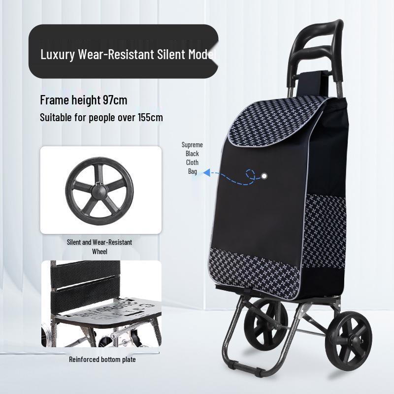 Leichter, faltbarer Einkaufswagen mit Griff