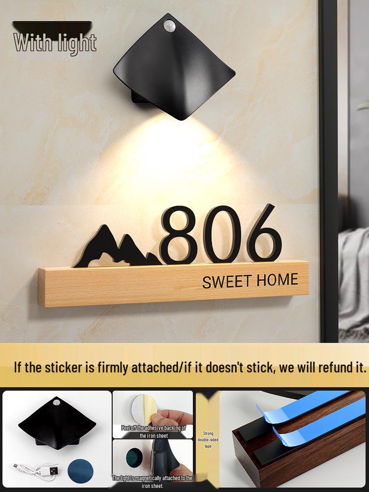 Luminous Personalized House Number Sign Sticker for Front Door