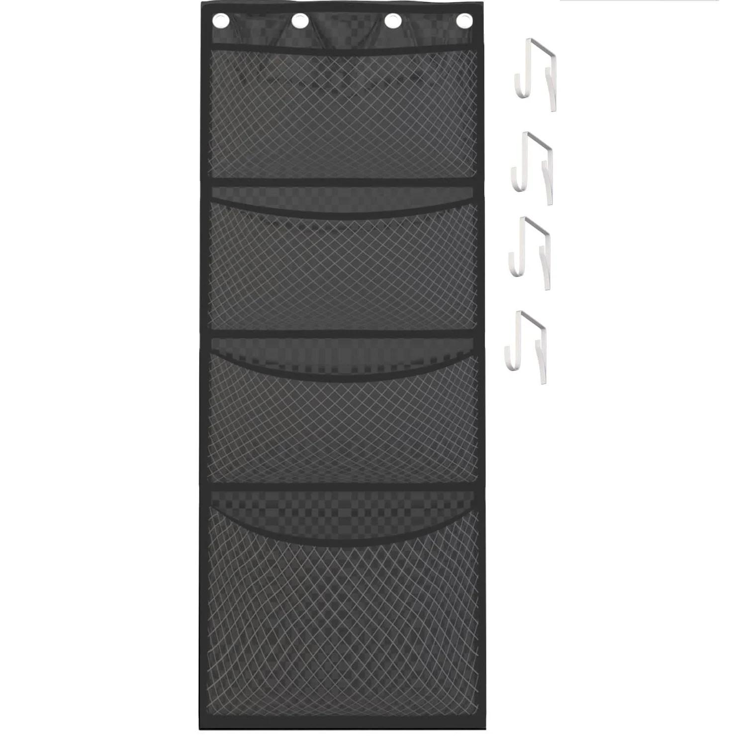 

4-слойный подвесной органайзер для хранения на двери, сумка для хранения детских игрушек, сумка для хранения мягких игрушек, органайзер для детских кукол и игрушек чёрный