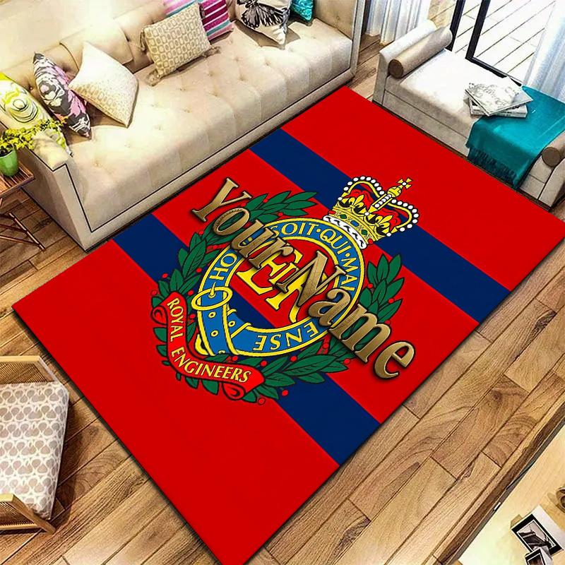 Royal Crest Emblem Custom Name Carpet Rug For Living Room Bedroom Home Sofa Decoration Kids Play Nonslip Floor Mat