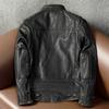 Genuine Leather Motorcycle Jacket Men Vintage Biker Coat Real Cowhide Outerwear
