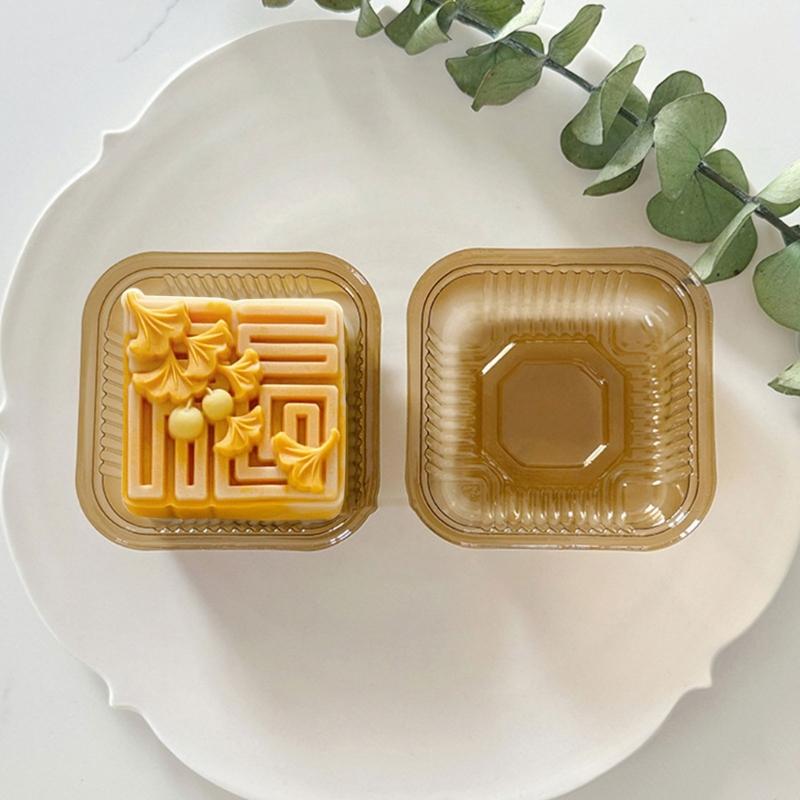 MidAutumn Festival Moon Cake Maker 3D Leaf Pattern Moon Cake Molds Cookie Stamp Hand Press Cookie Dessert Cutter