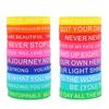 Buntes inspirierendes Silikon-Armband für Männer, Frauen, Jugendliche - Unisex elastisches Armband mit berühmten Zitaten