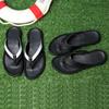 New Men'S Black Leather Flip Flops Thick Sole Non-Slip Casual Slides Summer Beach Comfortable Anti-Slip Walking Sandals For Men