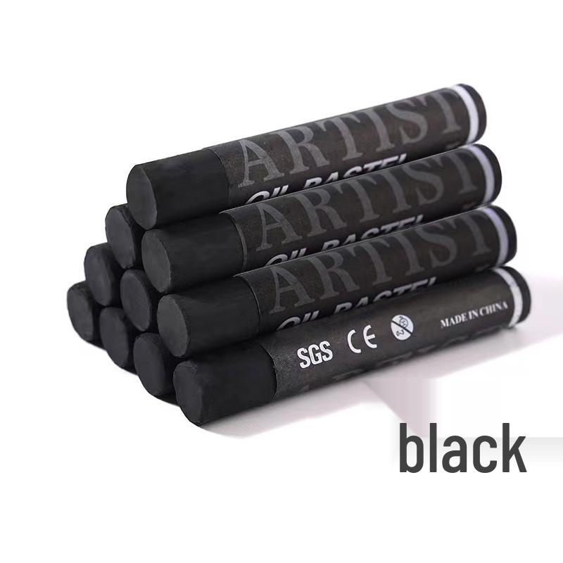 Supermjuk enfärgad oljepastellpinne - Vit, Svart eller Grå