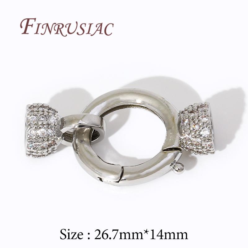 18K Gold Plated Connectors For Jewelry,Brass Zircon Clasps For Bracelets Accessories,DIY Jewelry Making Supplies,Pearl Clasp