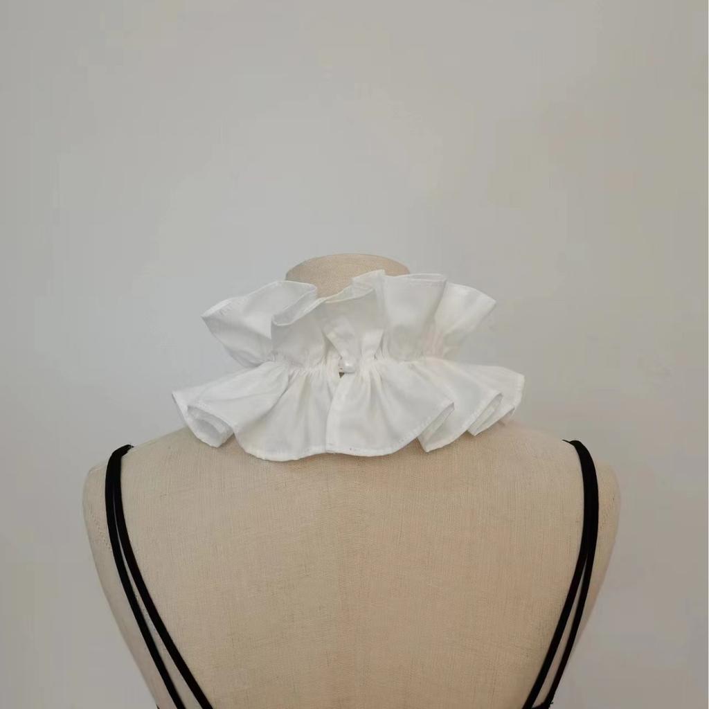 Pure Cotton Stand-Up Collar Pleated Retro Ruff Collar False Collar Female Court Photography, Stage Shooting Styling