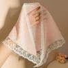 2026 Pastoral Style Lace Triangle Scarf Headband - Sweet Temperament Retro Plaid Ribbon Accessory.
