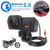 60W Dual USB Socket Motorcycle Handlebar & Rear Mirror Waterproof Fast Charger Phone Power Adapter Digital Voltmeter Thermometer