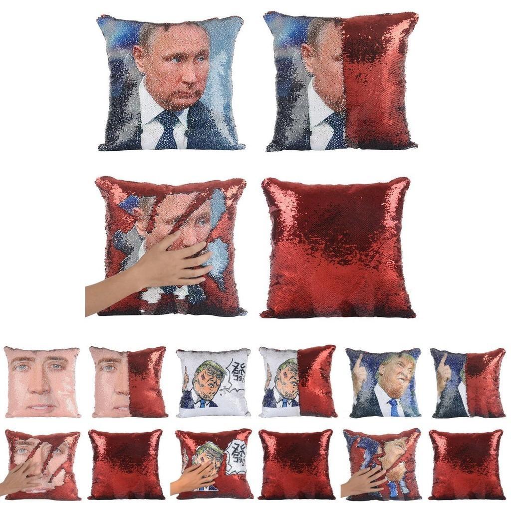 Pillow Changing Nicolas Cage Donald Trump Vladimir Putin Mermaid Cushion Cover