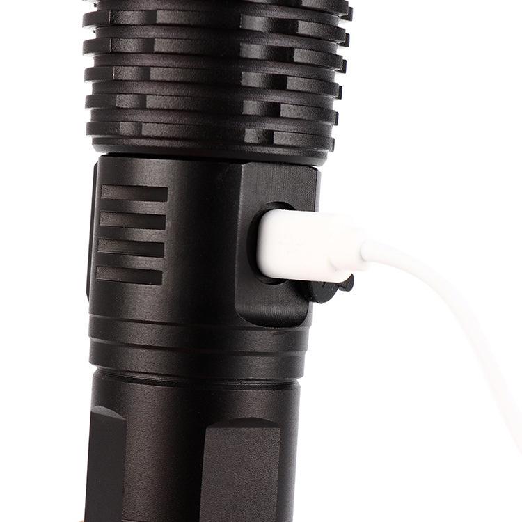 Waterproof Aluminum P90 High-Power Flashlight with Telescopic Focus and P70 Spotlight for Outdoor Use