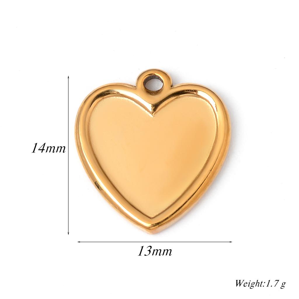 6pcs/lot Stainless Steel Charms Heart Round Irregular Blank Cabochon Pendant Base Diy Resin Cameo Jewelry Making