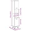 Bathroom Cabinet Rustic Wood Look 11.8 x 11.8 x 70.5 in (30 x 30 x 179 cm) Engineered Wood