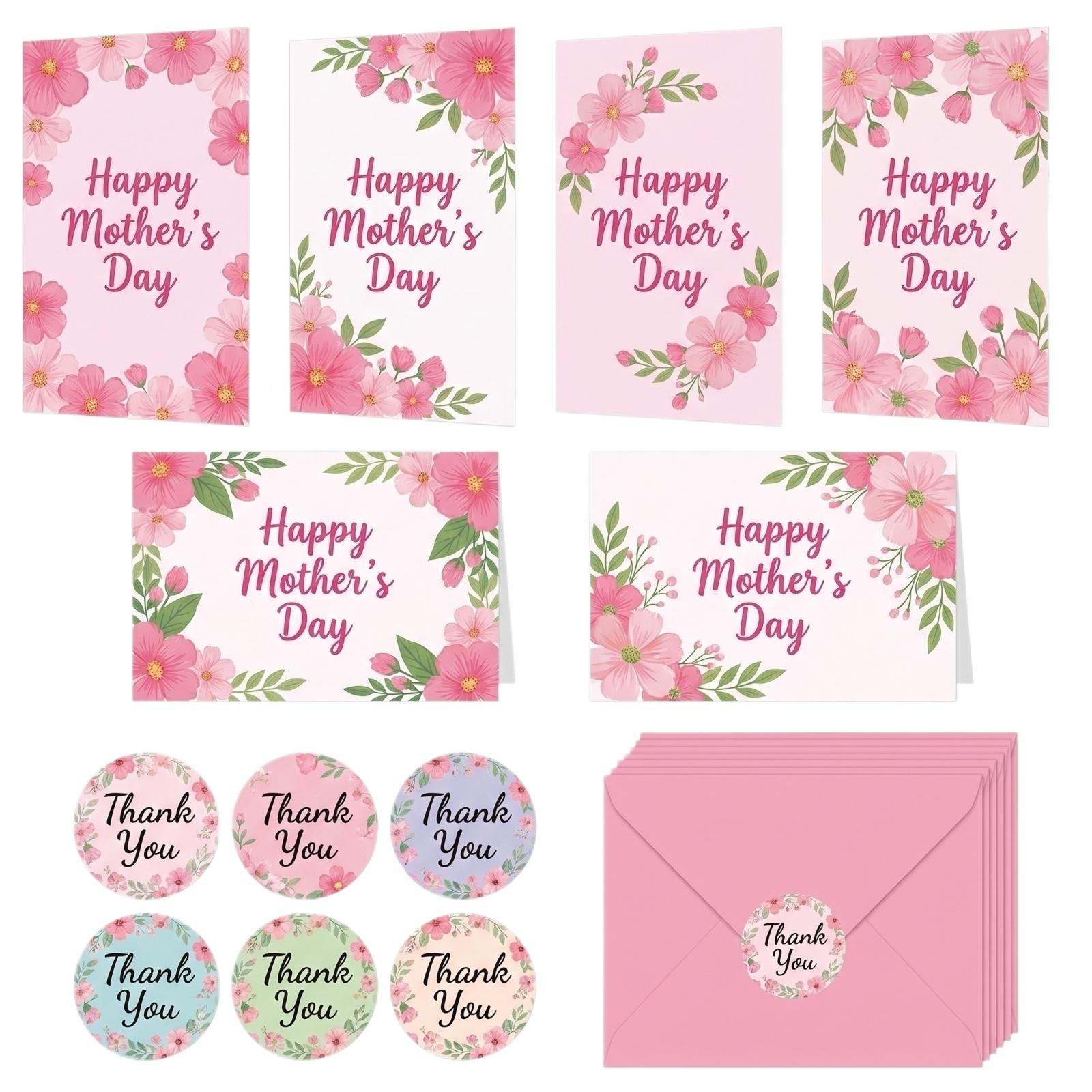 

Mother s Day Greeting Cards Bouquet Envelope Set Floral Design Paper Cards with Envelopes for Special Occasion Messages and Gift Giving One Size