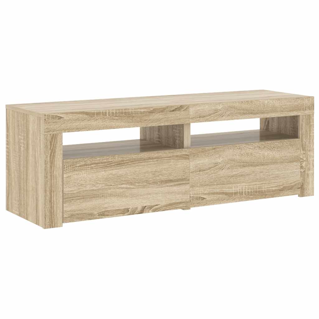 TV Cabinet with LED Lights Sonoma Oak 120 x 35 x 40 cm