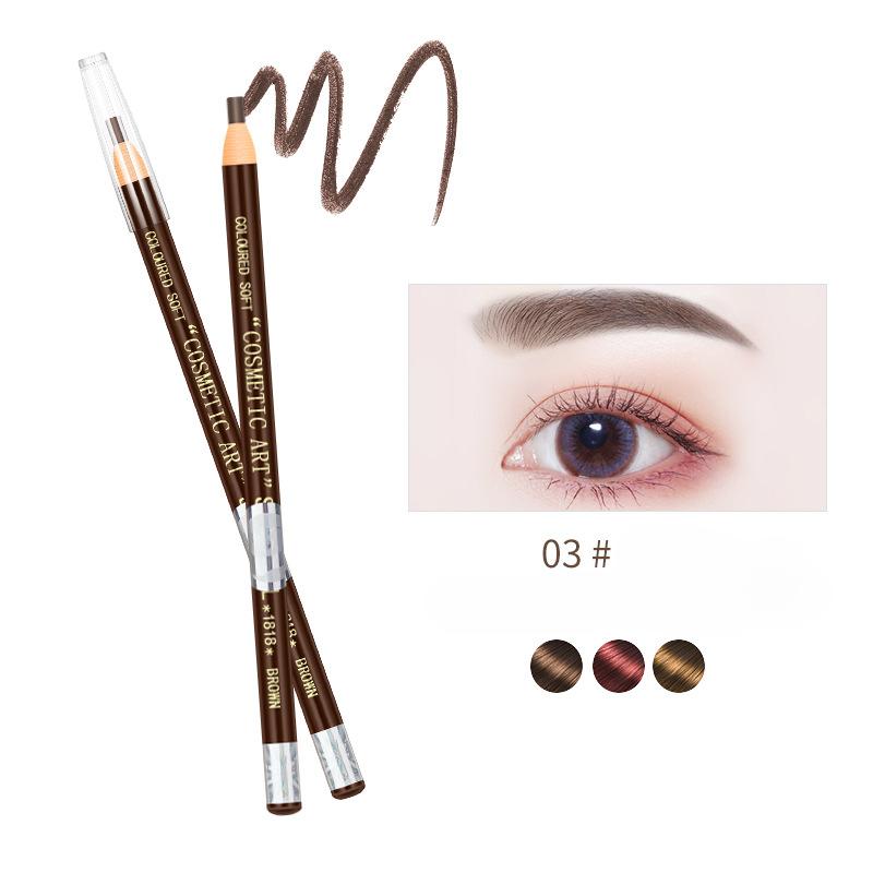 Lápiz de cejas con rosca, resistente al agua, resistente al sudor, no difuminado, fácil de colorear, núcleo duro, lápiz de cejas de línea muy fina