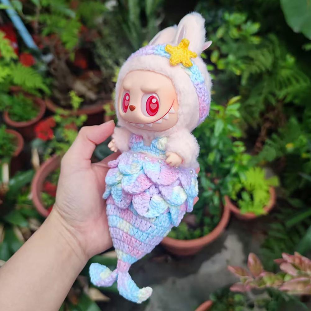 For 17cm Labubu Doll Clothes Fashion Clothes Swimwear Mermaid Clothes Color Match Cherry Suit Dolls Accessories Cute Decoration Little Clothes