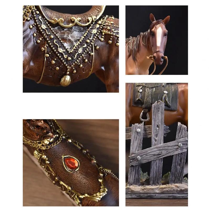 1Pc Craft Decorations Fortune Synthetic Resin Affordable Luxury Horse Ornament Gift Home Decoration