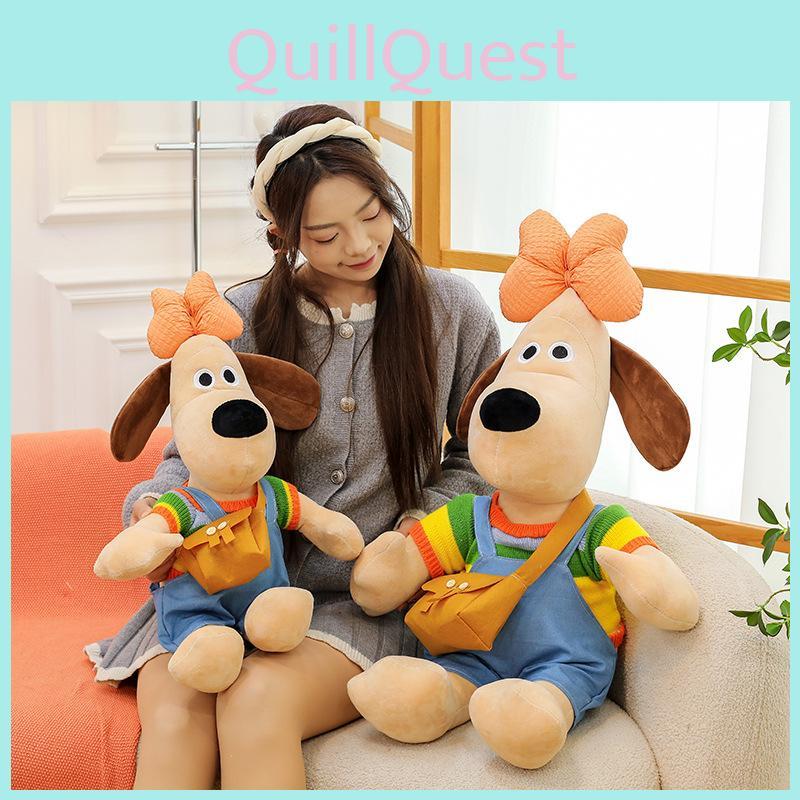 Wallacegromit Dog Cartoon Doll Plush Toy Bow Sweater Dog Animal Doll Gifts