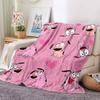 1Pc Pink Dogs Heart Flannel Blanket, Soft And Comfortable, Casual Warm, Camping Travel, Christmas, Halloween Xmas Gift N1345
