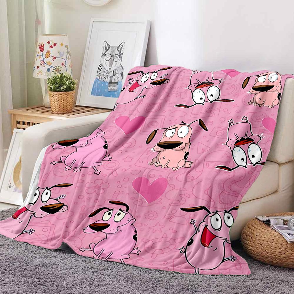 1Pc Pink Dogs Heart Flannel Blanket, Soft And Comfortable, Casual Warm, Camping Travel, Christmas, Halloween Xmas Gift N1345