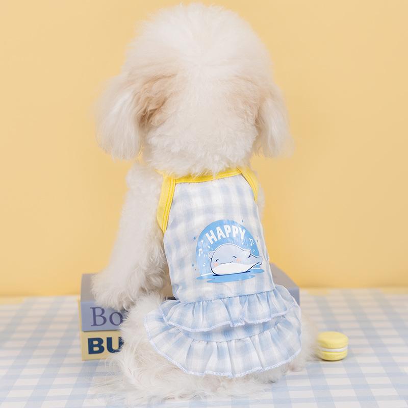 New Spring and Summer Thin Breathable Cute Medium and Small Dog Suspender Skirt Pet Two-legged Skirt Dog Clothes