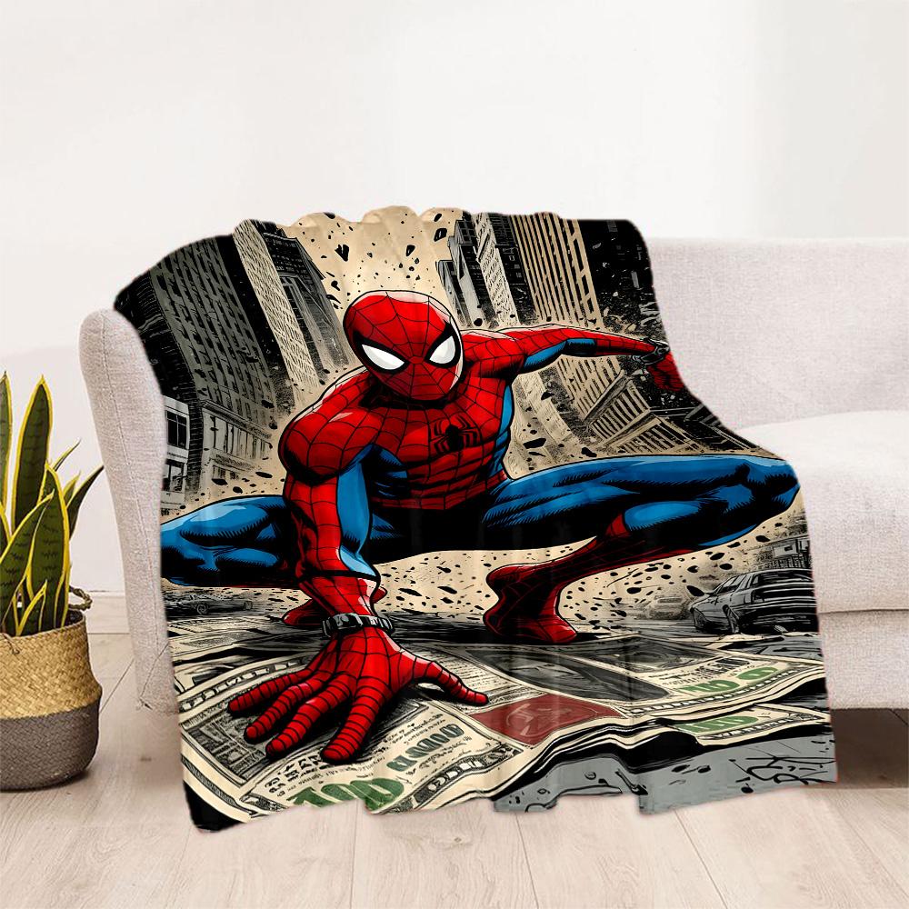 1pc Spider-Man City Blanket Soft and Warm for Sofa Office Camping Travel Livingroom Great Gift for Friends and Family Comfortable